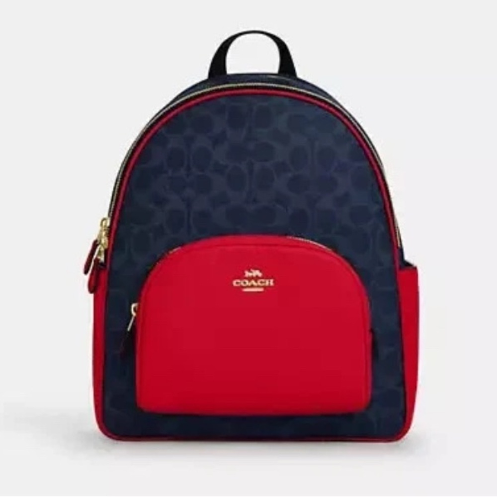 Coach Red and Blue Women's Backpack - Picture 7 of 14